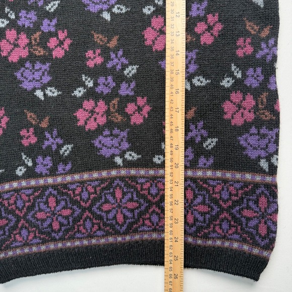 Vintage Laura Ashley 100% Wool Floral Sweater Made in Scotland S/M Cottagecore - Picture 7 of 10